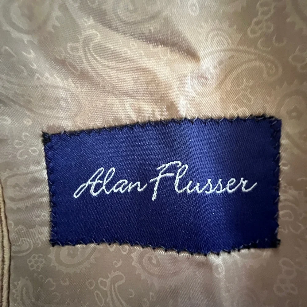 Alan Flusser Blazer Mens 46R Tan Corduroy Sport Coat Two Button Classic Academic
